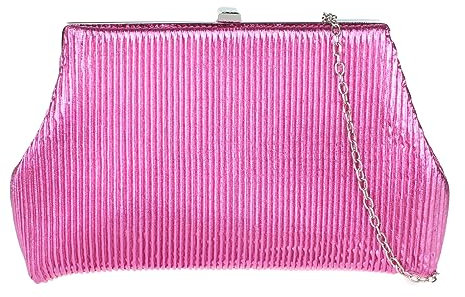 Girly Handbags Femme Pochette plissée à paillettes pour femme Rose