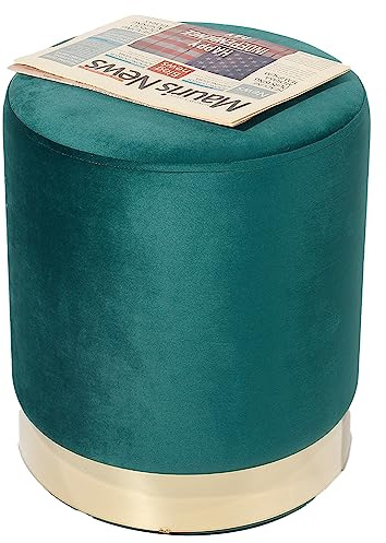 Zedelmaier Samthocker Runder,Zylindrischer Ottoman,Fußbank Hocker,Sitzhocker Runder,Maximale Belastung 150kg,35x35x38cm