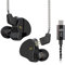 Yinyoo CCZ Melody USB C Tipo C In-Ear-Ear-Monitors Hybrid 1BA 1DD HiFi Auriculares con Cable, Deep Bass Lightweight In Ear Auriculares IEM para músico/Baterista/Bajista (Negro, sin micrófono USB C)