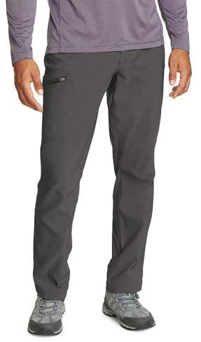 Eddie Bauer Men's Athletic Fit Fixed Waist Active Performance Rainier Pants, Dark Smoke Rainier, 32W x 32L