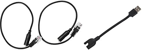 CRAKES 2Pcs 3.5mm Stereo Audio Headset to Jack Female to Male RJ9 Plug Adapter & 1 Pcs USB Charging Cable Charger Cord