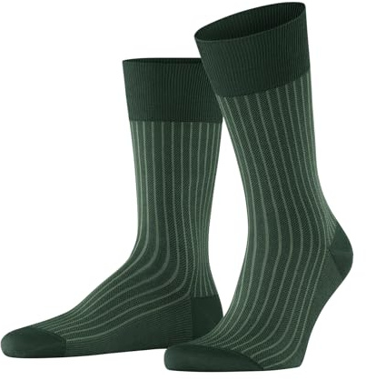 FALKE Herren Oxford Stripe Socken atmungsaktive Baumwolle verstärkte Herrensocken flache Naht für druckfreie Fußspitze gerippt besondere Brillanz Business Alltag 1 Paar | aus Fil d'Ecosse Baumwolle