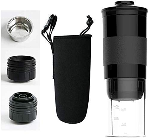 TEmkin Cafetière portable, machine à café expresso manuelle compatible avec les capsules de café moulu Nestlé pour la maison, le bureau, les voyages, le camping en plein air