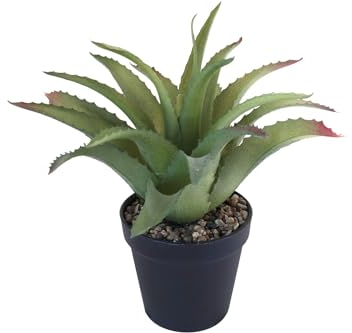 DESIGN DECORATION Künstliche Aloe Vera im Topf mit Steindeko Höhe 26 cm Pflanze hellgrün