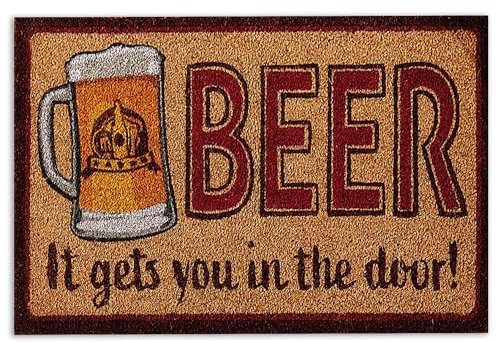 MIAOMANSENSTORE Door mat indoor Beer Doormat, Beer gets you in the door! Funny Unique Gift Idea Welcome Doormat Home Decor