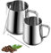 Omtofo 350ml 550ml Bricco Latte, 2 Pezzi Bricco per Latte in Acciaio Inox con Marchio di Misurazione e caffè Latte Art Pen, per Cappuccino, Espresso, Latte Art, Perfetta per Gli Amanti del Caffè