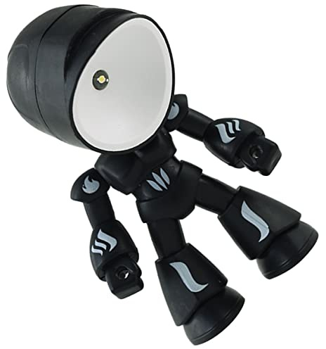 Warmhm Einzigartige Roboter Schreibtischlampe aus Schwarzem PVC | 3 Stück Knopfzellen, Dekorativer Effekt ohne Sichtbares Flackern, für Shops und Tischdeko