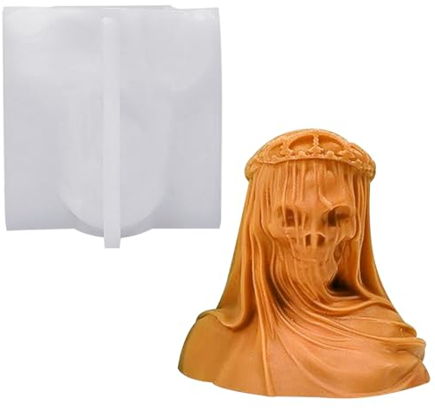 Lulullaby 1Pcs, Candle Mold, Soap Making Moulds, Veiled Girl, 3D Pillar Bubble Silicone Moulds Silicone, Epoxy Resin Molds, Handmade Gift, Craft DIY, white, Candle Mold B, f3c00380