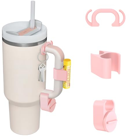 Set of 3 Pcs Accessories for Stanley 40oz Quencher H2.0 Tumbler, Includes Double-sided Hook, Chapstick Lip Balm Holder and Ring&Jewelry Holder, Accessories for Stanley Cup H2.0 Tumbler 30oz 40oz 64oz