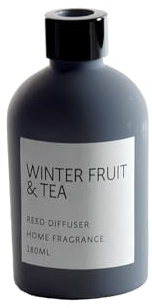 Raumduft Diffuser mit Stäbchen Winter Fruit & Tea 180 ml grau