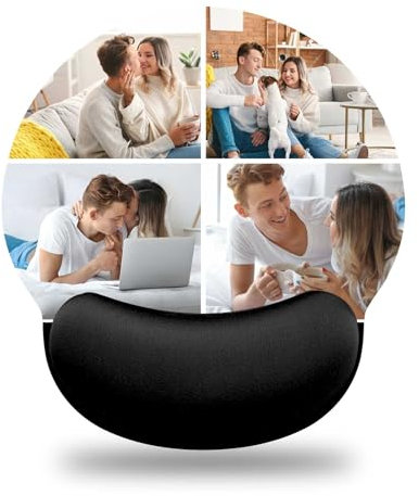 Naispanda Tapis de Souris Personnalisé avec Repose-Mousse en Mousse À Mémoire de Forme Tapis de Souris Personnalisé avec Support de Poignet Base