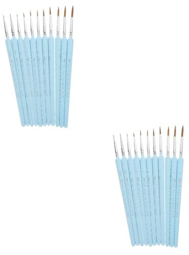 NUOBESTY 22 STK Zeichenstift acrylbilder bürste Reinigung Acrylmalerei nageloel nagelhautöl malzubehör ölbilder Miniatur Hakenstift Wolfshaar Pinsel einstellen weiches Fell