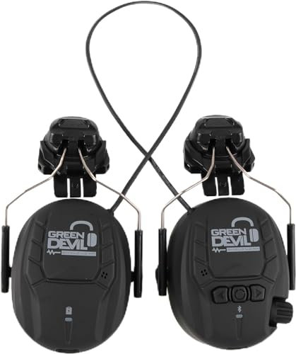 GREEN DEVIL Shield LD Protección auditiva activa: protección auditiva electrónica con tecnología Bluetooth 5.3, micrófono integrado conforme a EN352, SNR 32 dB para siega y ruido intenso, Accesorios