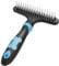 Dog Undercoat Rake, Dog Brushes for Shedding, Dog Dematting Brush Comb for Removing Dogs Cats Short or Long Hair Fur, Pet Grooming Comb Double Row of Stainless Steel Pins-Blue