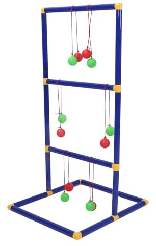 EDpsythr Ladder Toss Game Set, 12 Balls Ladder Toss Indoor Outdoor Game Set,Ladder Toss Game Set Interactive Asssembly Replacement Ladder Ball Tossing Game for Outdoor