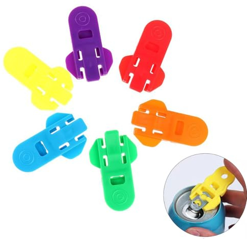 6 PCS Ring Pull Can Opener Aid Can Lids Manual Easy Can Opener Beverage Can Top Ring Opener Tool Ring Pull Opener Can Cover Protector for Pop