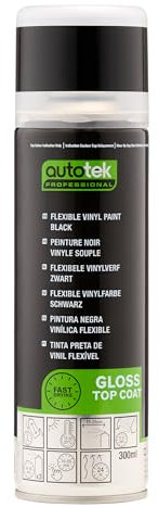 AutoTek Professional Flexible Vinyl Black Spray Paint, Aerosol Spray for PVC & Vinyl Surfaces, 300 ml