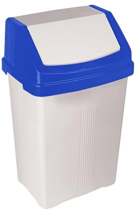 50L Litre Swing Bin Recycle Recycling Bins Refused Dustbin Rubbish Trash Can For Indoor and Outdoor Usage Ideal For Home Office Commercial Use – Made In U.K (Blue)
