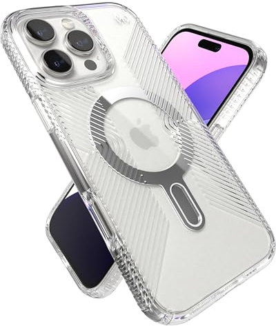 Speck Presidio Schutzhülle für iPhone 16 Pro Max – MagSafe + ClickLock | schlanker und rutschfester Griff | Anti-Vergilbungsschutz mit 3,5 m Fallschutz und erhöhter Einfassung | kratzfeste 17,5 cm