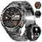 LIGE Smart Watch da uomo con torcia, 1,43 pollici, AMOLED Smart Watches con misurazione della pressione sanguigna, batteria da 530 mAh, orologio da esterno con funzione telefonica/120 + modalità sport