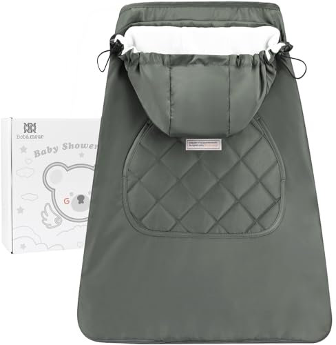 Bebear Winterbezug für Babytrage Warm Universal Hoodie Babytragebezug für alle Jahreszeiten(New Type Grey)