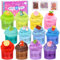 Zhufas Slime Kit,12 Pièces Kit Slime Fluffy pour Enfants, Cotillons de Slime Parfumés, Mini Slime kit Crystal Slime, Joli Cadeau de Fête Slime, Jouet Anti-Stress pour Filles et garçons