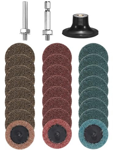 sourcing map 27pcs Quick Change Discs Set 2 Roll Lock Sanding Discs with 1/4 Shank Pad Holder Coarse/Medium/Fine Grit Surface Conditioning Disc for Polish Rust Removal