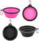 2 Bols Repliables Gamelles de Voyage pour Chien et Chat, Gamelles de Voyage Anti Fuites en Silicone, avec Mousquetons, Idéal pour Nourriture et Eau, 350 ML, Rose et Noir