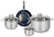 ELO 9711250 Batterie de cuisine 4 pièces, Ensemble de 1 Poêle de cuisson 20 cm et 3 faitouts 12, 16 et 24 cm Elo Prima Brillant, inox, induction