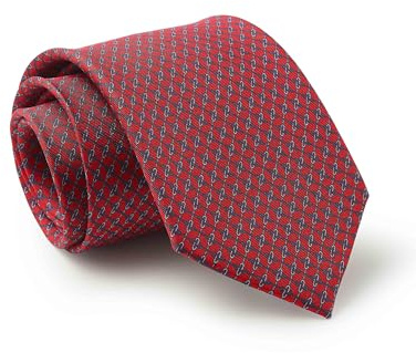 THE SAVILE ROW COMPANY LONDON Men's Luxury Silk Tie Necktie - Red Chain