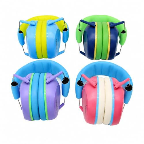 DOMIRA Children Ear Defenders SNR 24dB - Noise Reduction Hearing Protection Earmuffs for Autism, Sensory Issues - Concerts, Fireworks, Plane Travel - Ages 2–14 - Adjustable & Comfortable - 4 Colour