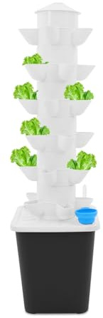 PromiseFly Hydroponischer Turm, 30 Pods 6 Schichten Hydroponic Tower Growing System, Hydroponik Anbauturm für den Anbau von Gemüse, Blumen, Tomaten, Gurken, Erdbeeren, Salate, Paprika