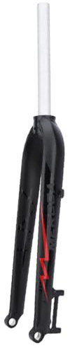 HZXQCVB Axe Traversant 15 X 100mm VTT Fourche Rigide 26/27,5/29in Alliage D'aluminium Frein À Disque Fourche Avant De Vélo Tube Droit 1-1/8''(Black-Red,29in)