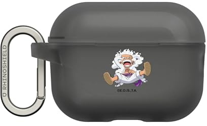 RhinoShield Kopfhörer-Hülle für AirPods Pro 3 - Schwarz | One Piece Fallschutz nach Militärstandard, kabelloses Laden, Karabiner inklusive