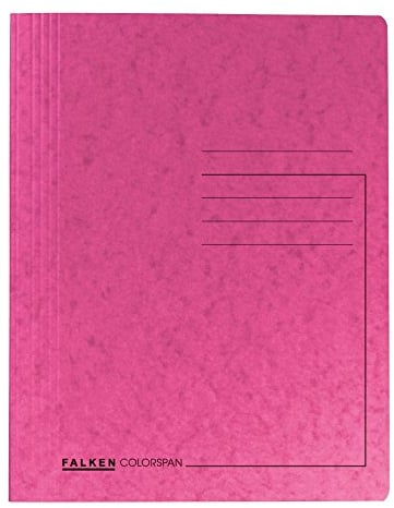 Original Falken 25er Pack Premium Schnellhefter. Made in Germany. Aus extra starkem Colorspan-Karton für DIN A4 kaufmännische Heftung Pastell-Farbe pink Hefter ideal für Büro und Schule