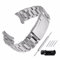 Beauty7 Silber Edelstahl Uhrenarmband Uhrenarmbänder mit Faltschließe Metall Uhr Armband mit 4 STK Federstege und Federstift 16mm 18mm 20mm 22mm 24mm (Set 20mm Silber)