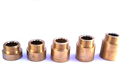 BFG Hahnverlängerung 3/4 BSP (24,1mm IG/26,4mm AG) Gewinde, 20mm Verlängerung, Messing Massiv, Wasserrohr Verschraubungen, Anschlüsse, 10 Bar, Max. Temp. 95°C, BSP Anschluss