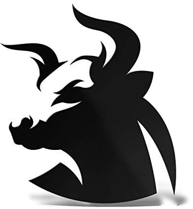 Erreinge Aufkleber prespaced Schwarz 35Cm - Stier - Vinyl-Aufkleber Aufkleber Aufkleber Mural Laptop Auto Moto Helm Camper