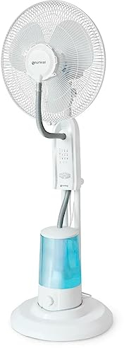 Grunkel Ventilador de agua con nebulizador depósito de agua con Mando a distancia.