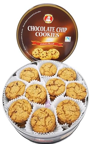Chocolate Chips Cookies Assortment Gift Tin by Pâtisserie Mathéo 454g (16 Ounce) - Traditional Biscuit Tin Gift for Women, Men & Kids