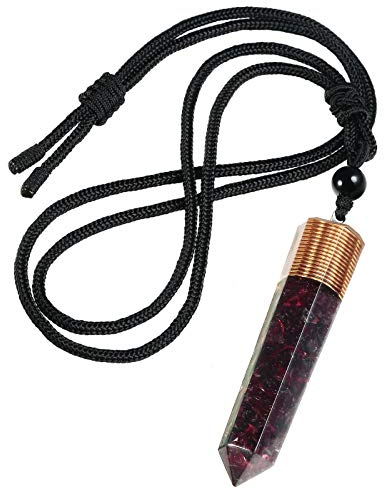 mookaitedecor Hexagon Säulen Anhänger Halskette für Damen und Herren, Trommelstein Heilstein Schmuck mit Einstellbare Kette 46-62cm, Lapislazuli