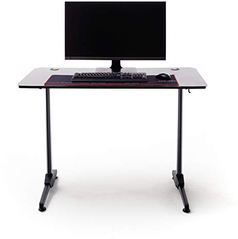 Robas Lund Gaming Tisch DX Racer 8 Gaming Desk Schwarz Carbonlook, BxHxT 110x75x60 cm