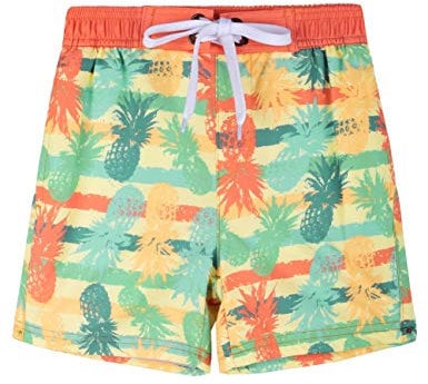 Nonwe Strand-Shorts für Jungen, schnelltrocknend, weich, mit Kordelzug in bunten Taschen - Orange - 4 Jahre