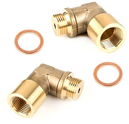 LST 2x Lambdasonde Adapter Katalysator Verlängerung aus Messing mit Dichtring