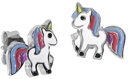 Ohrstecker - Einhorn - Silber 925/000 -,