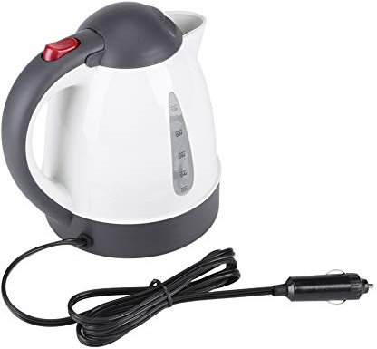 Bouilloire électrique, 304 en Acier Inoxydable 1000mL 12V Portable Voiture Bouilloire Allume-cigare Prise Chauffe-eau Bouteille pour Thé Café Voyage(12V)