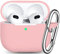 R-fun Compatible with Airpods 3 Generation Case Cover with Keychain, Full Protective Silicone Skin Accessories for Women for Men, Front LED Visible,Sand Pink