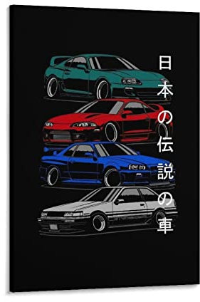 Jdm Auto-Poster, dekoratives Wandbild Gemälde, Leinwand, Wandkunst, Wandbilder, Wohnzimmer, Schlafzimmer, 30 x 45 cm