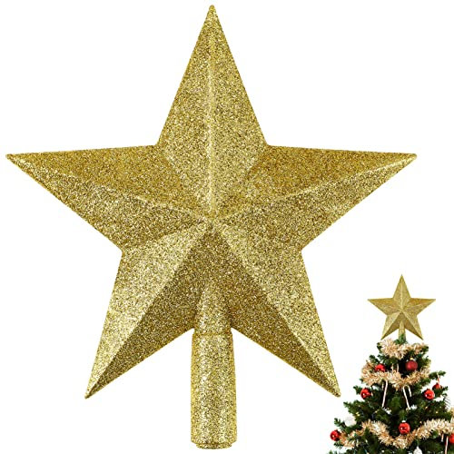 Amosfun Decorazione Dell'albero Di Natale Decorazioni Per L'albero Di Natale Puntale Per Albero Glitterato Addobbi Per L'albero Di 15c Accessori
