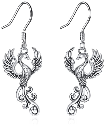 ONEFINITY Rising Phoenix baumelnde Ohrringe 925 Sterling Silber Vogel Phoenix Ohrringe Schmuck Geschenke für Frauen Mädchen
